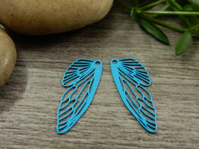 Siipiriipus, 20x8mm, turkoosi, 1kpl