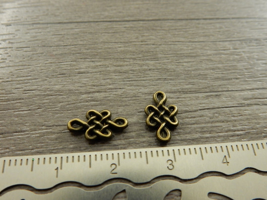 Kuvioriipus/ linkki, 12x7mm, pronssi, 1kpl