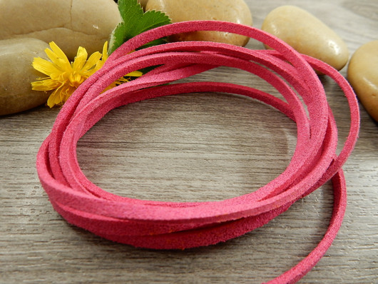 Tekomokka nauha glitter, 2.7x1.4mm, pinkki, 1m