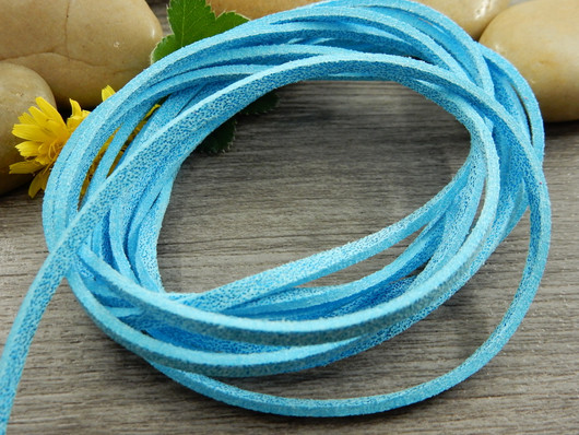 Tekomokka nauha glitter, 2.7x1.4mm, turkoosi , 5m