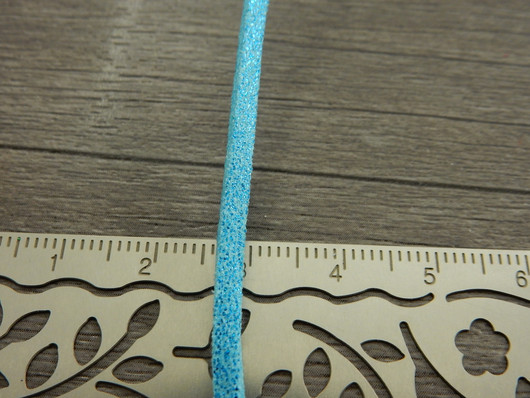 Tekomokka nauha glitter, 2.7x1.4mm, turkoosi , 5m