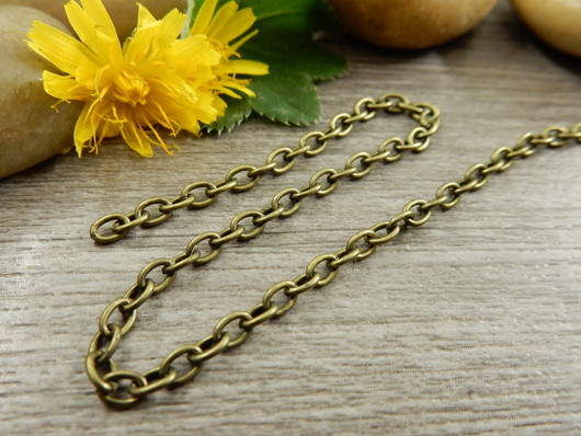Ankkuriketju, 4x3x0,7mm, pronssi, 1m