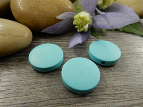 Puuhelmi, 15mm, turkoosi, 10kpl