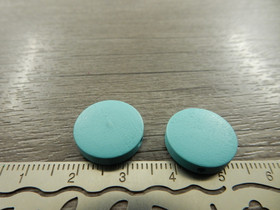 Puuhelmi, 15mm, turkoosi, 10kpl