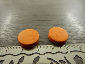 Puuhelmi, 15mm, tummanoranssi, 10kpl