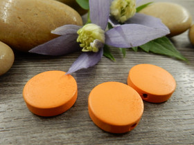 Puuhelmi, 15mm, tummanoranssi, 10kpl