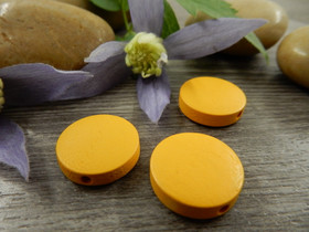 Puuhelmi, 15mm, tummankeltainen, 10kpl