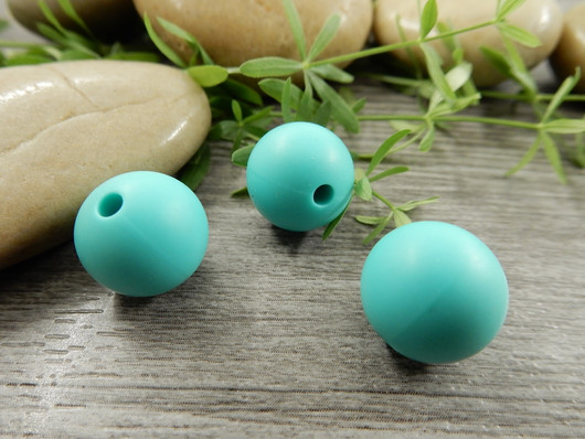 Silikonihelmi, 12mm, tummaminttu, 1kpl