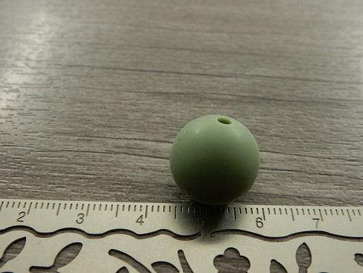 Silikonihelmi, 15mm, vihreä, 1kpl