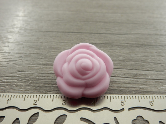 Silikonihelmi ruusu, 21mm, vaaleapinkki, 1kpl