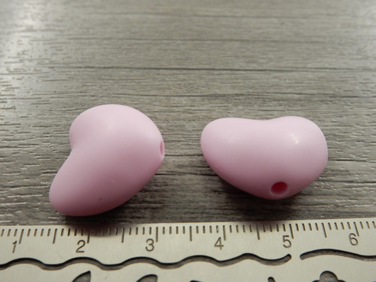 Silikonihelmi sydän, 17x20mm, vaaleapinkki, 1kpl