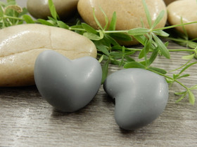 Silikonihelmi sydän, 17x20mm, harmaa, 1kpl