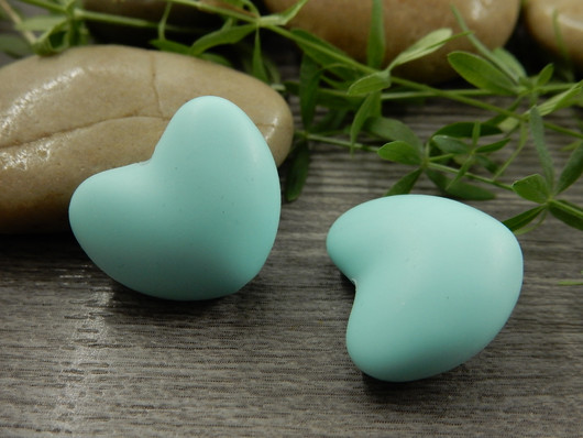 Silikonihelmi sydän, 17x20mm, turkoosi, 1kpl
