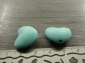 Silikonihelmi sydän, 17x20mm, turkoosi, 1kpl