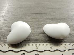 Silikonihelmi sydän, 17x20mm, valkoinen, 1kpl