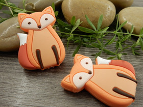 Silikonihelmi kettu, 36x27mm,oranssi, 1kpl