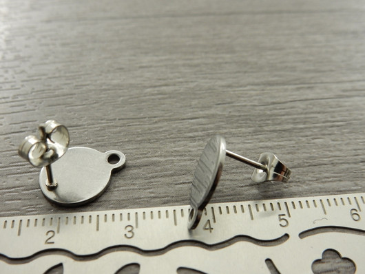 Korvakorutappi lenkillä+lukko, 10x12.5mm, rst, 1pari