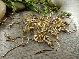 Korvakorukoukku, 20x20mm, 18K vaaleakulta/rst, 50 paria