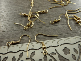 Korvakorukoukku, 20x20mm, 18K vaaleakulta/rst, 50 paria