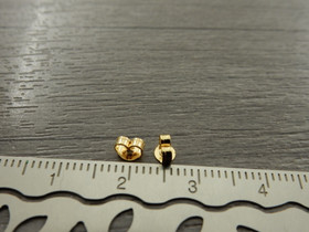 Korvakorun tausta, 4x3mm, kulta/rst, 10kpl