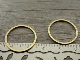 Linkki ympyrä matta, 20x1x1mm, umpi, kulta/rst, 1kpl