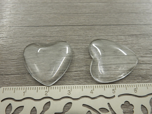 Kapussilasi sydän, 25x5.5mm, kirkas, 1kpl