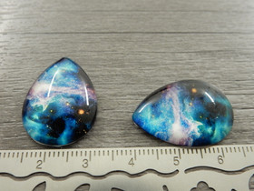 Kapussi pisara galaxy, 18x25mm, moniväri, 1kpl