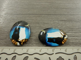 Kapussi kissat, 18x25mm, musta-valkoinen, 1kpl