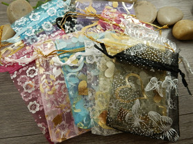 Organzapussi, 7x9cm, mix setti, 10kpl