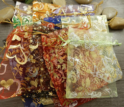 Organzapussi, 9x12cm, mix setti, 10kpl