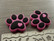 Silikonihelmi tassu, 25x30mm, pinkki/musta, 1kpl