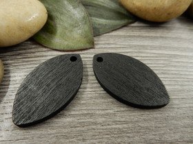 Puuriipus pisara, 32x18mm, musta, 1kpl