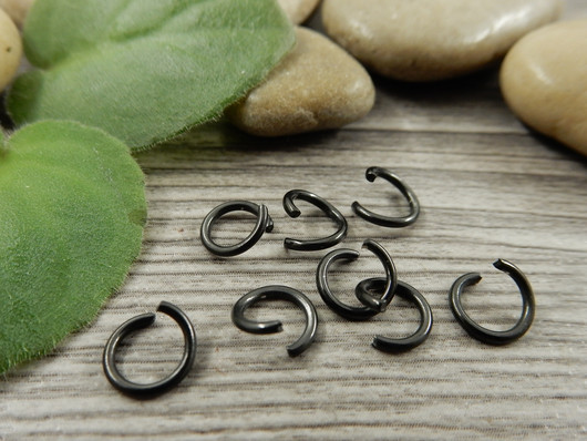 Välirengas, 7x1mm, avattava, rst musta, 10kpl