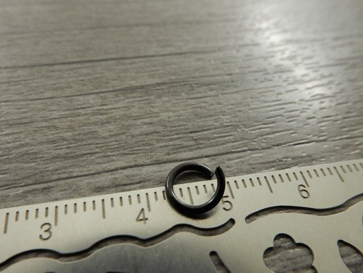 Välirengas, 7x1mm, avattava, rst musta, 10kpl