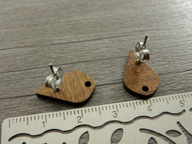 Korvakorutappi pisara+lukko, 17.5x11x0.7mm, rst puu, 10paria