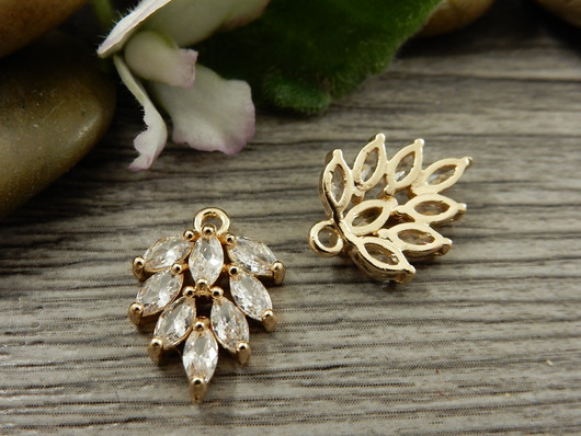 Strassiriipus lehti, 16x12mm, vaaleakulta, 1kpl 