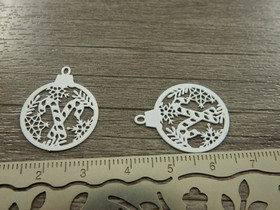 Joulupalloriipus, 20x24mm, valkoinen, 1kpl