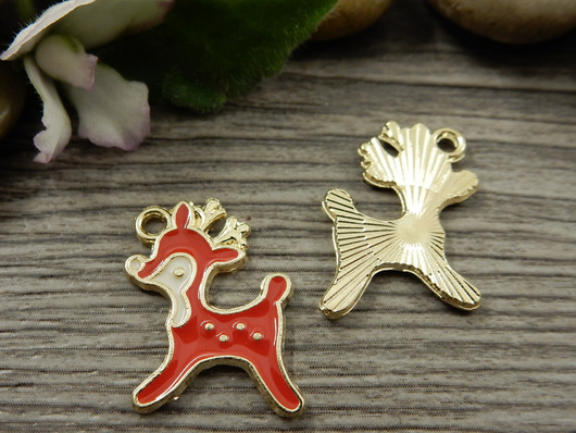 Peurariipus, 20x15mm, punainen/kulta, 1kpl