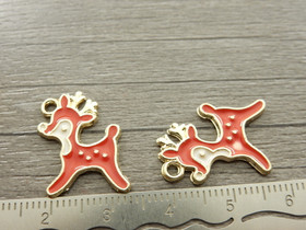 Peurariipus, 20x15mm, punainen/kulta, 1kpl