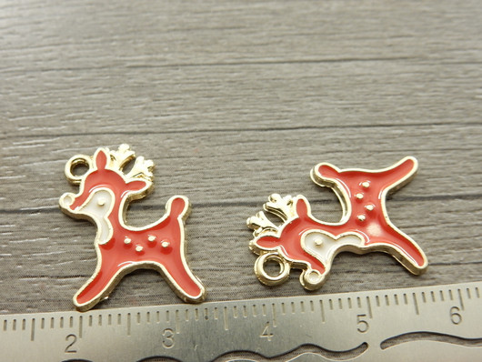 Peurariipus, 20x15mm, punainen/kulta, 1kpl