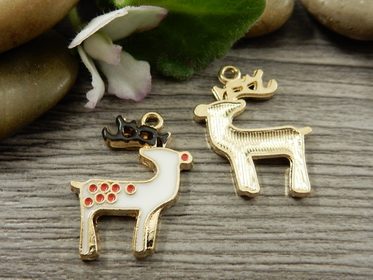 Peurariipus, 23x18mm, valkoinen/kulta, 1kpl