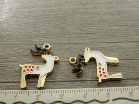 Peurariipus, 23x18mm, valkoinen/kulta, 1kpl