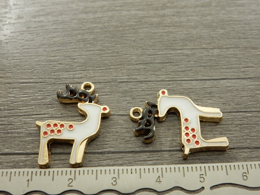 Peurariipus, 23x18mm, valkoinen/kulta, 1kpl