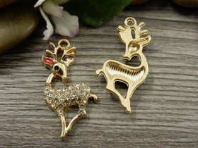 Peurariipus strassi, 23x18mm, strassi/kulta, 1kpl