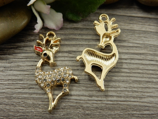 Peurariipus strassi, 23x18mm, strassi/kulta, 1kpl