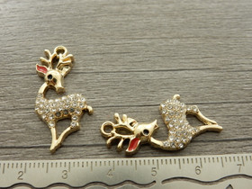 Peurariipus strassi, 23x18mm, strassi/kulta, 1kpl