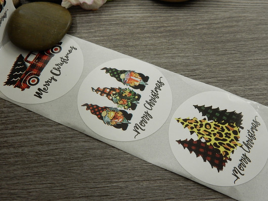 Merry christmas tarra, 38mm, moniväri, 10kpl