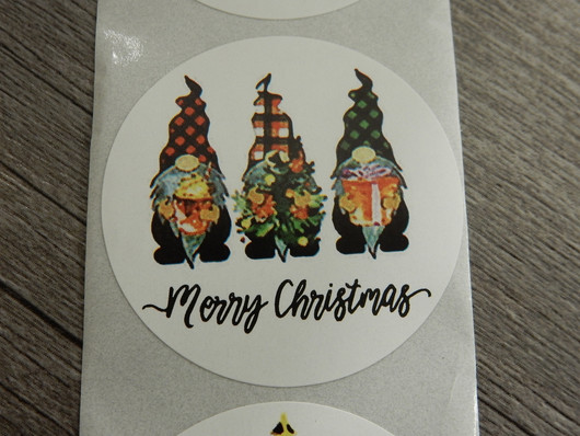 Merry christmas tarra, 38mm, moniväri, 10kpl