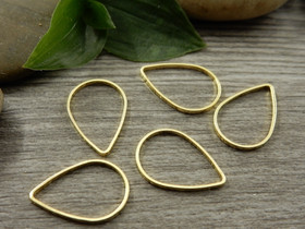 Linkki pisara, 16x11x1mm, umpi, kulta, 10kpl