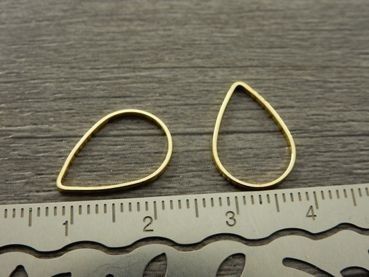 Linkki pisara, 16x11x1mm, umpi, kulta, 10kpl